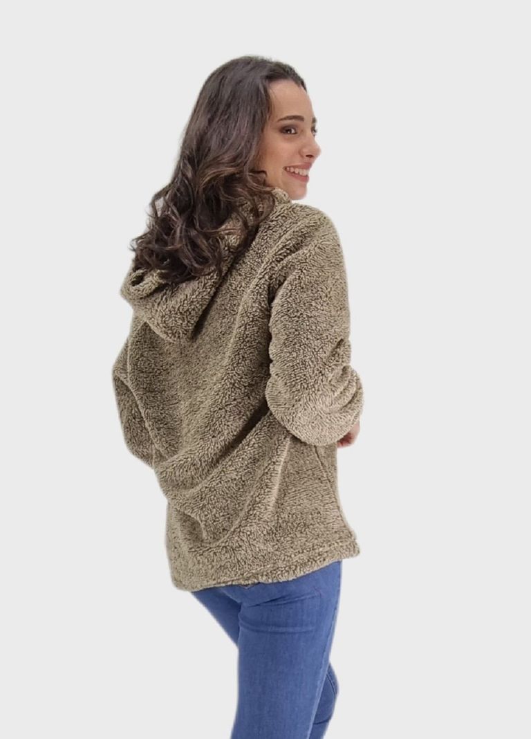 Poleron sherpa boton beige-1