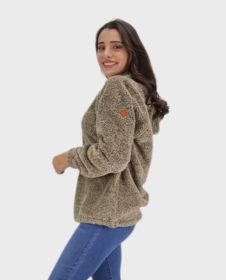 Poleron sherpa boton beige-2