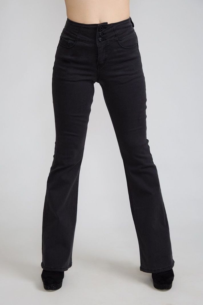 Jeans Flare Push Up Gris Tentation-1