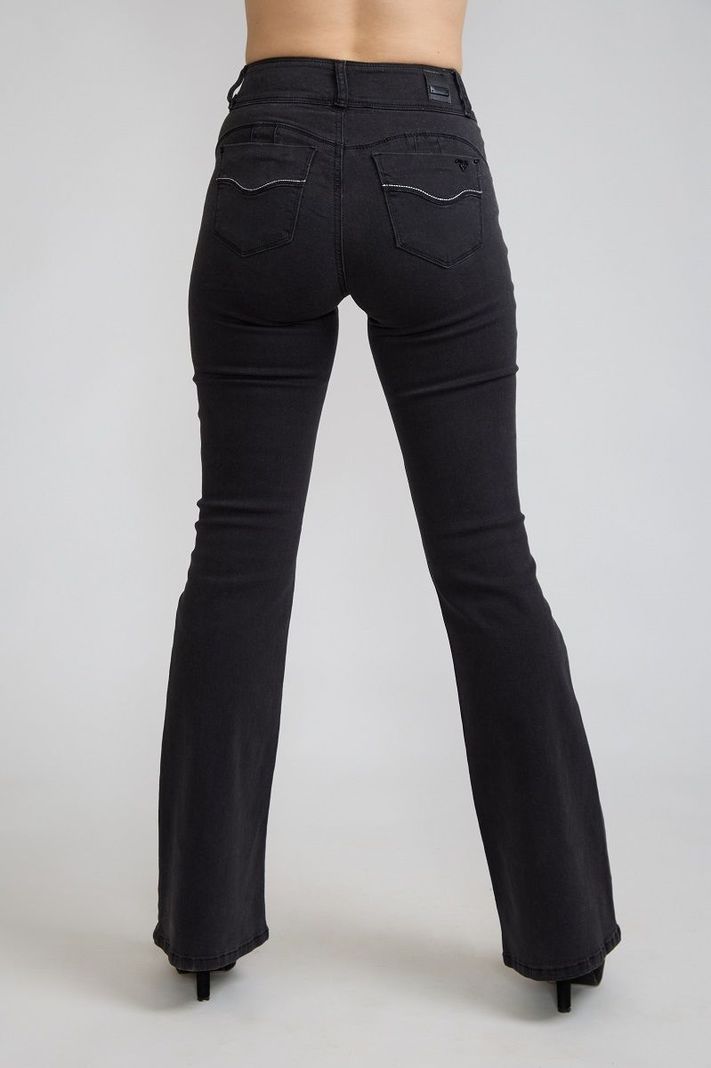 Jeans Flare Push Up Gris Tentation-3