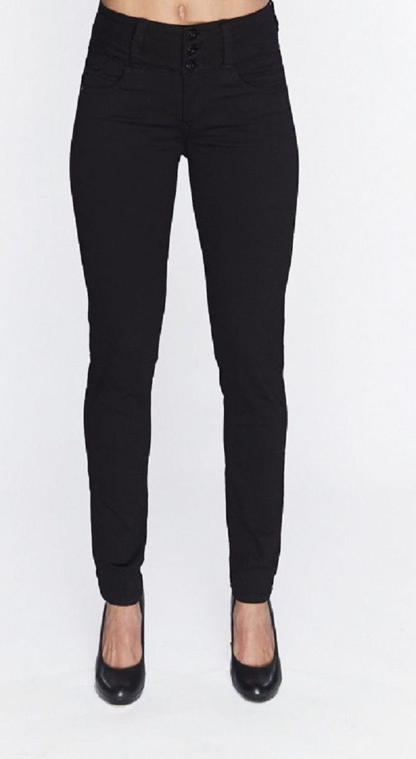 Pantalon gabardina t.a. pitillo negro-0