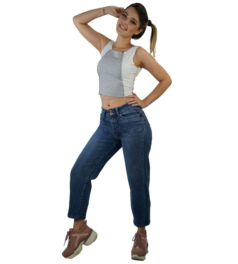 Jeans cropped tiro alto push up-2