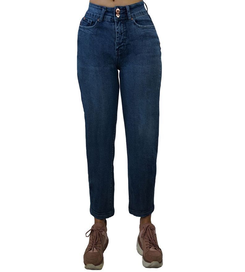 Jeans cropped tiro alto push up-0