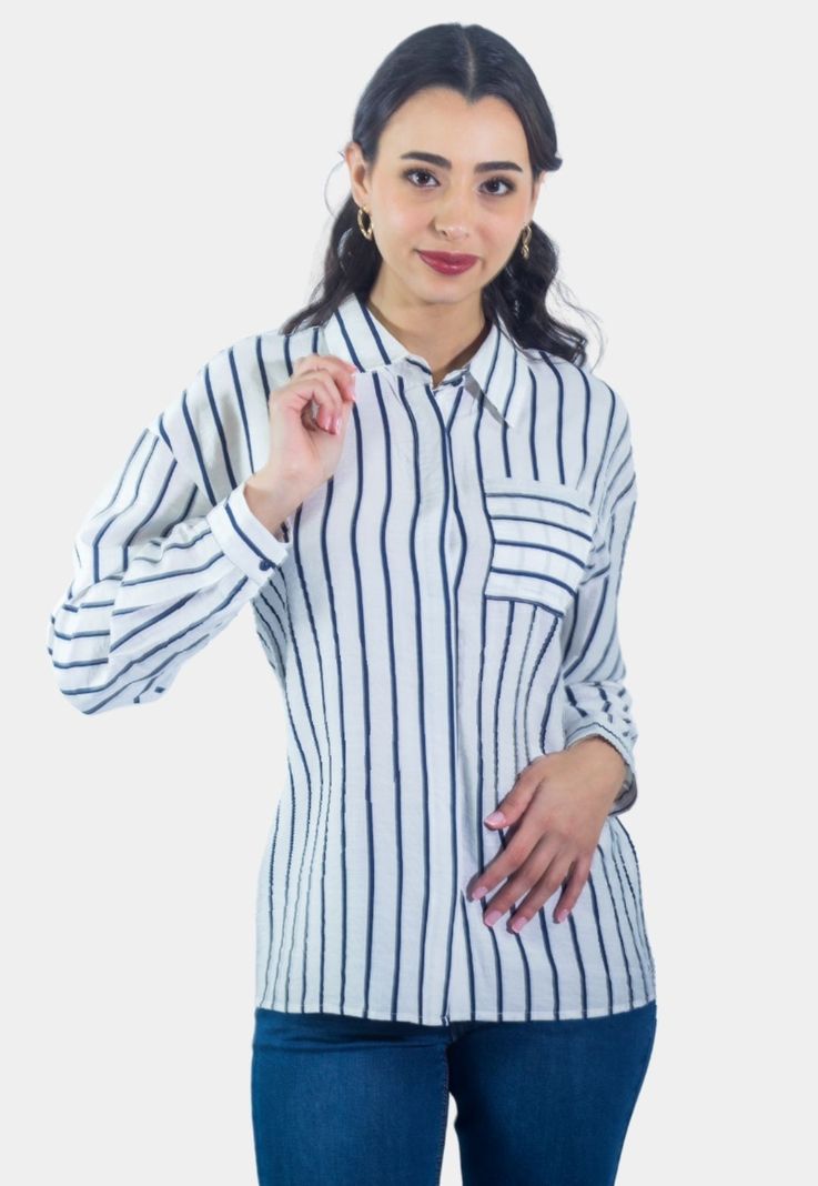 Blusa Rayas Azul Tentation-0