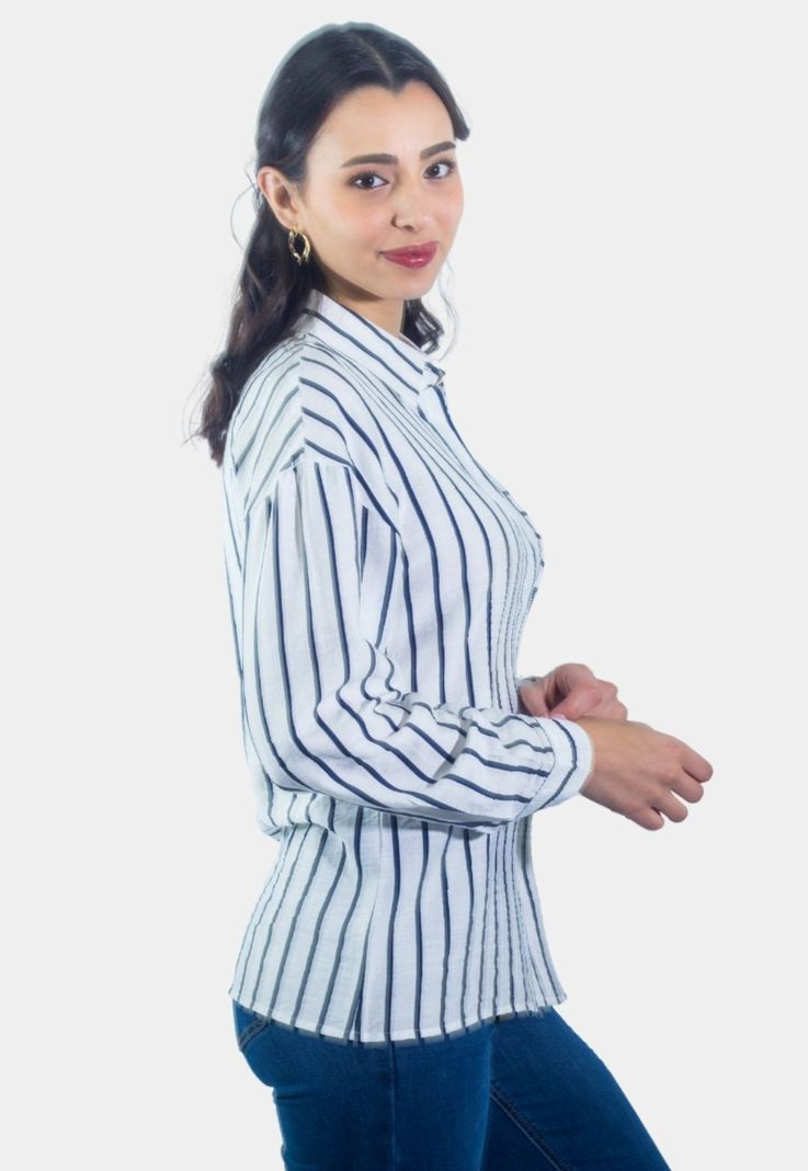 Blusa Rayas Azul Tentation-1