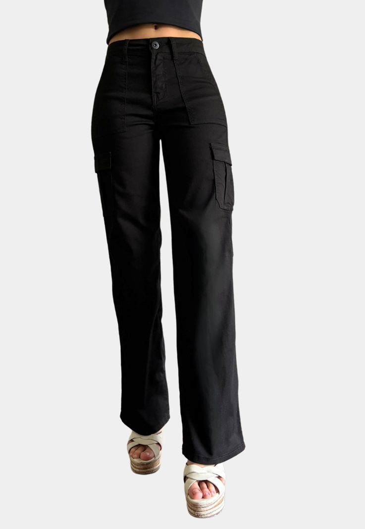 Pantalon Cargo Tiro Alto Push Up Black Tentation-0
