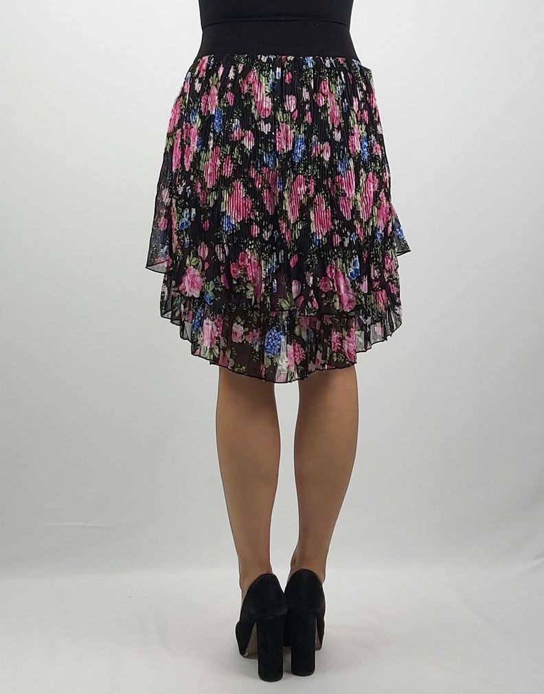 Falda chiffon estampado flor-2