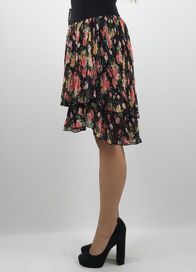 Falda chiffon estampado flor-1