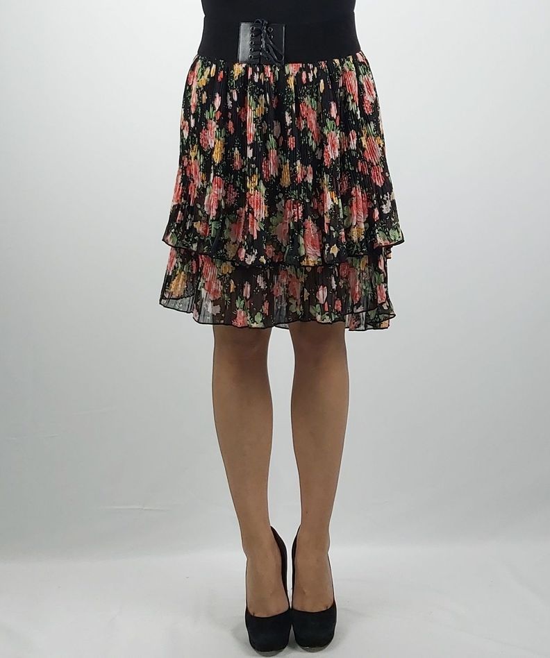 Falda chiffon estampado flor-0