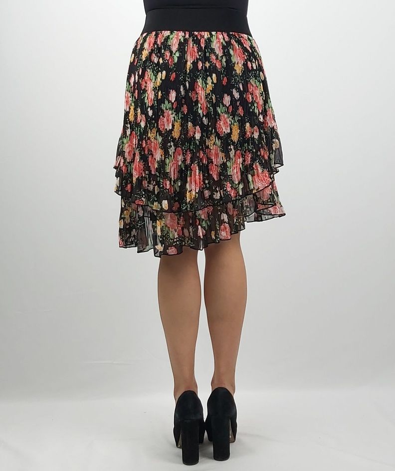 Falda chiffon estampado flor-2