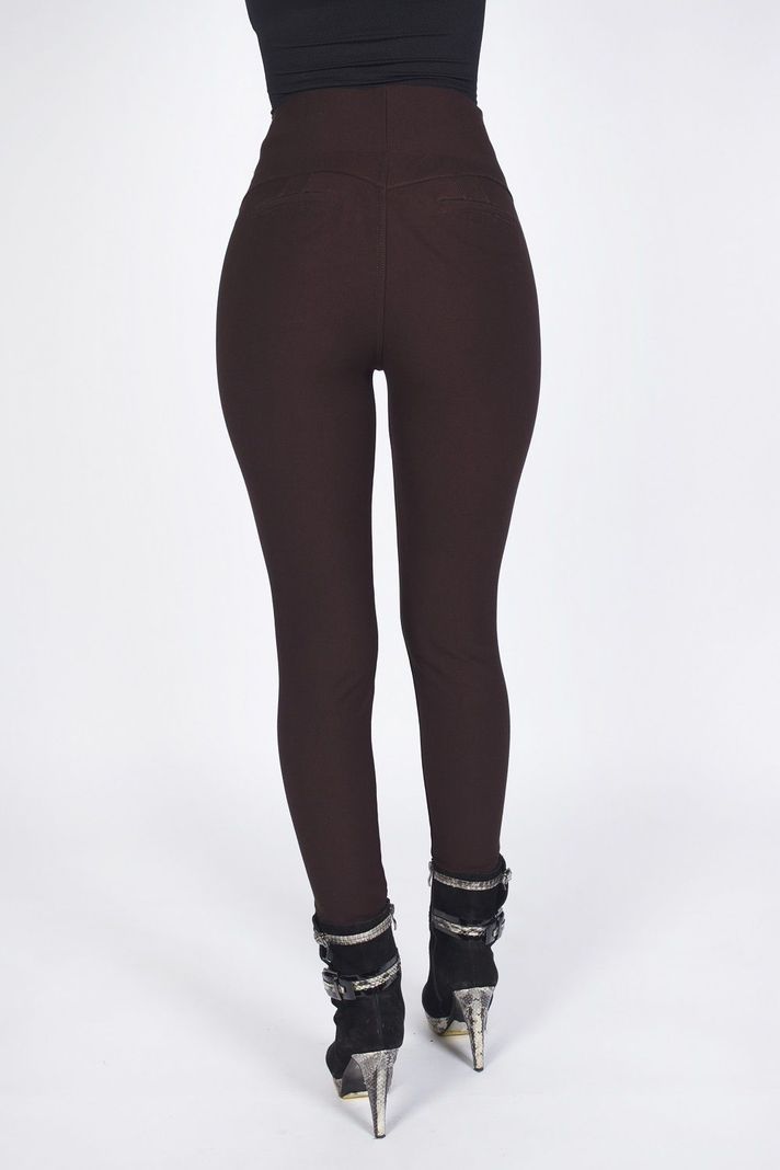 Calza twill pret. elast. Tiro alto café-2