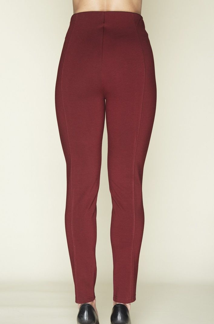 Calza clasica nylon spandex burdeo-1
