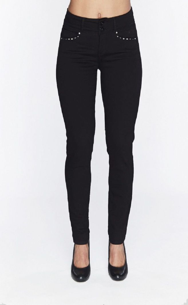 Jeans tachas tiro alto pitillo negro-0