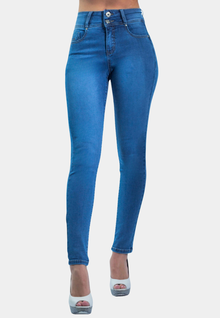 Jeans Pitillo Focalizado Azul  T.A. Push Up Tentation-0