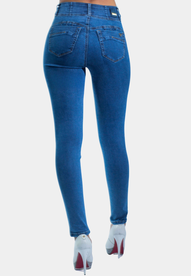 Jeans Pitillo Focalizado Azul  T.A. Push Up Tentation-3