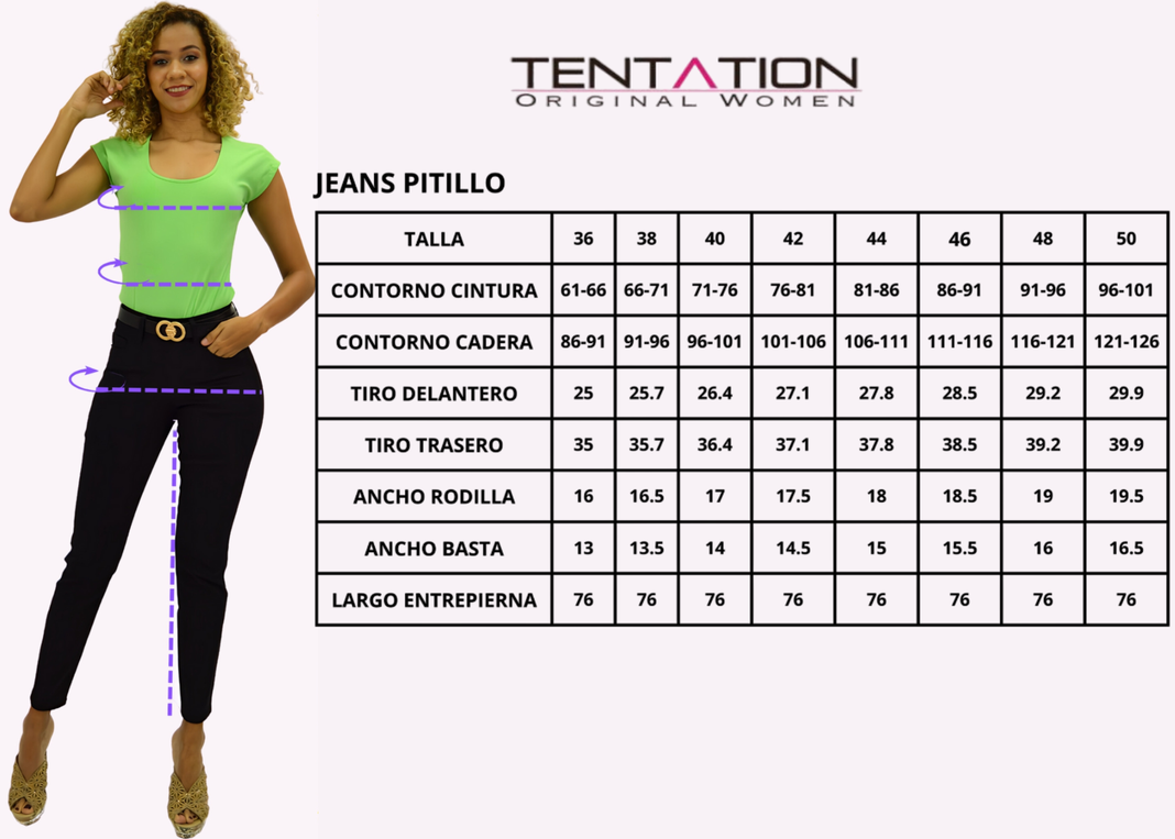 Jeans Pitillo Focalizado Azul  T.A. Push Up Tentation-4