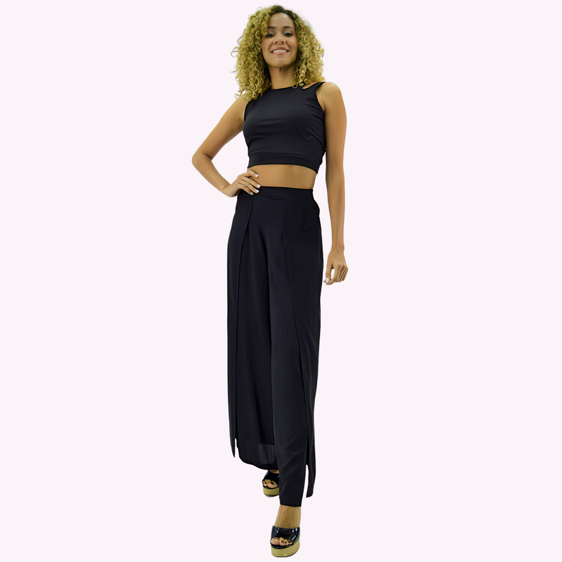 Pantalon Palazzo Tencel Viscosa-0