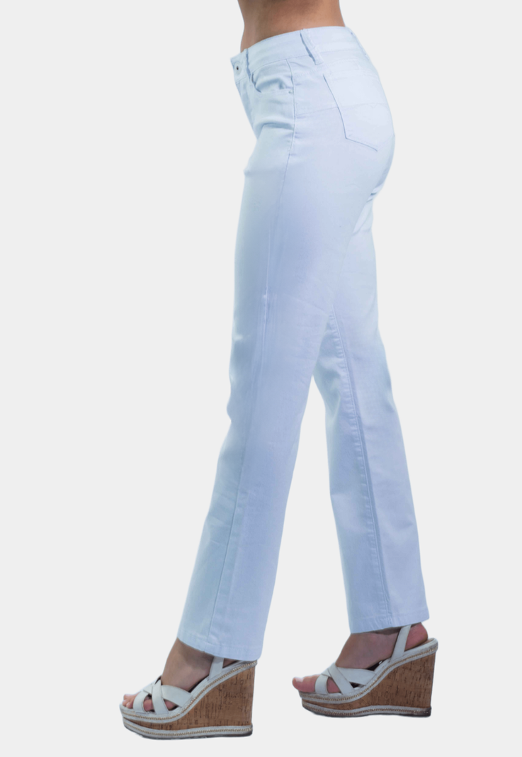 Pantalon Recto Tiro Alto Push Up Blanco Tentation -1