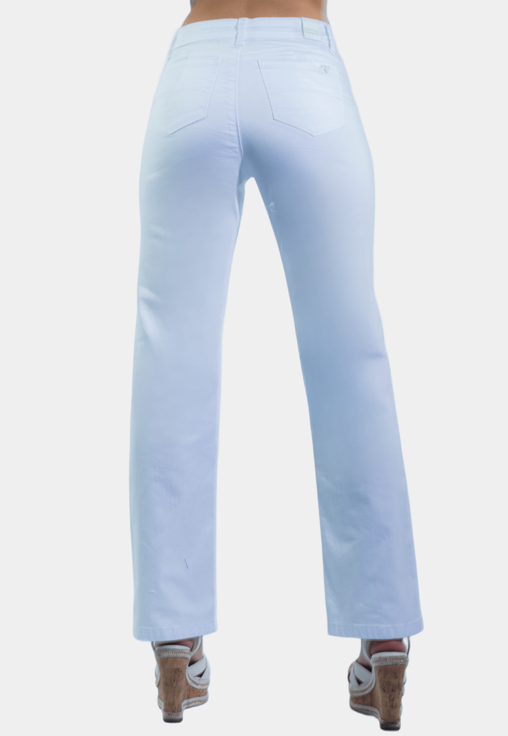 Pantalon Recto Tiro Alto Push Up Blanco Tentation -2