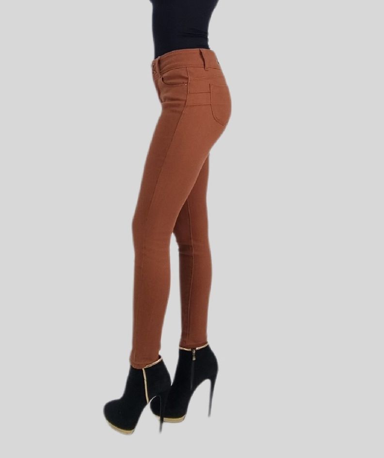 Jeans skinny t.alto marron-2