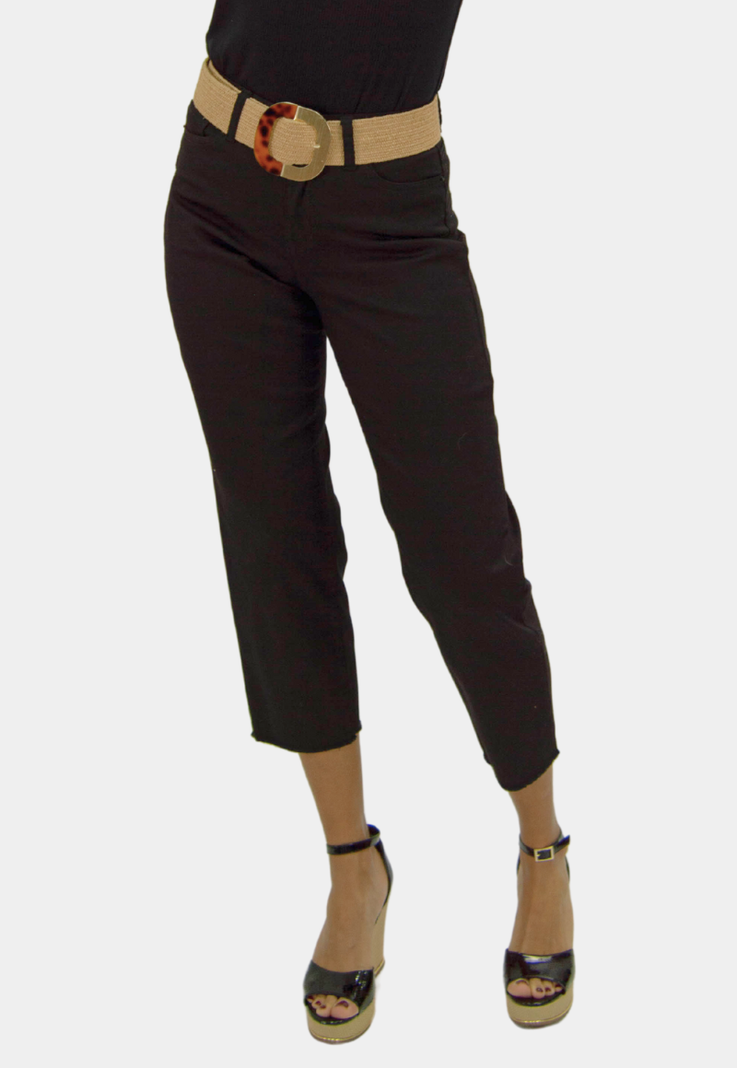 Capri Gabardina Tiro Alto Push Up Black Tentation -0