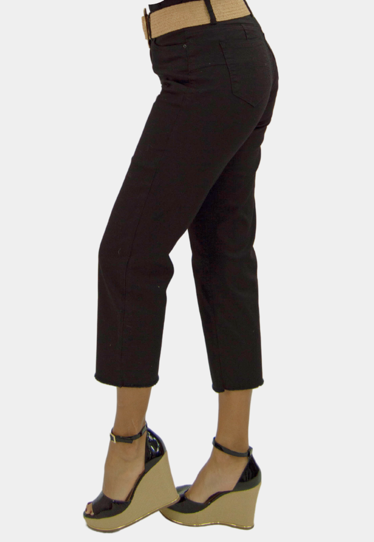 Capri Gabardina Tiro Alto Push Up Black Tentation -1