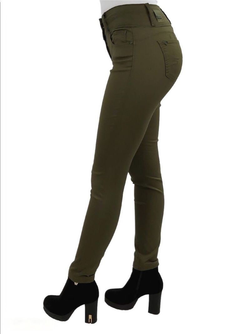 Pantalon Gabardina Skinny Verde-2