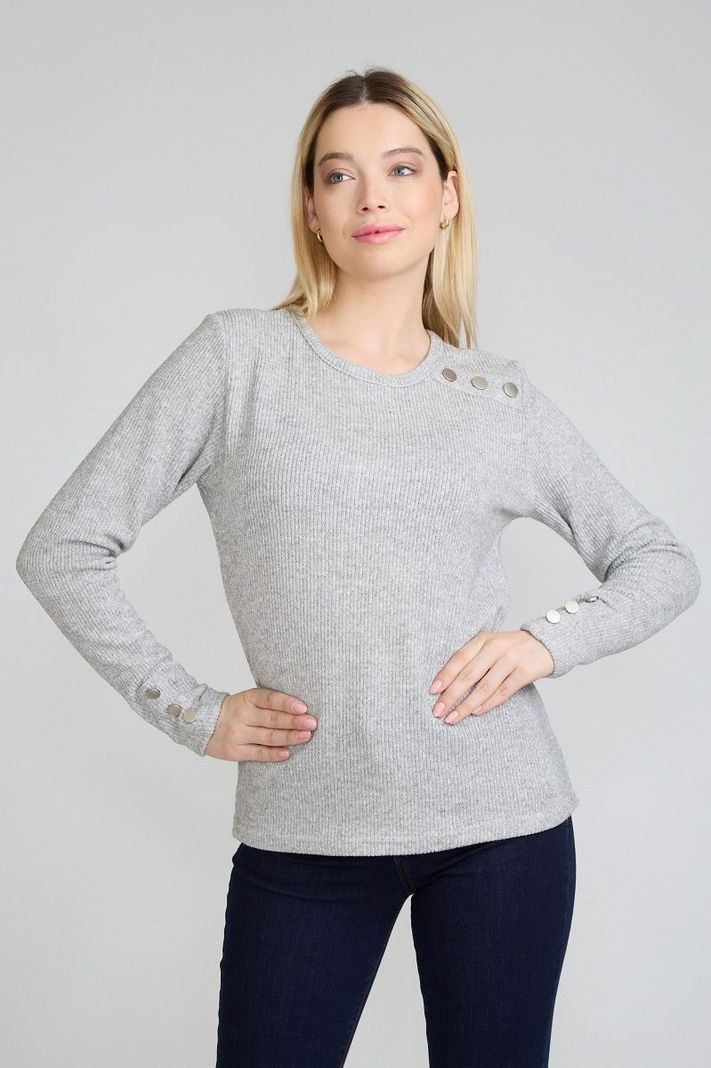 Polera Boton Hombro Gris Tentation-0
