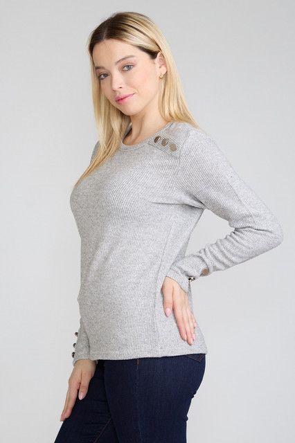 Polera Boton Hombro Gris Tentation-1