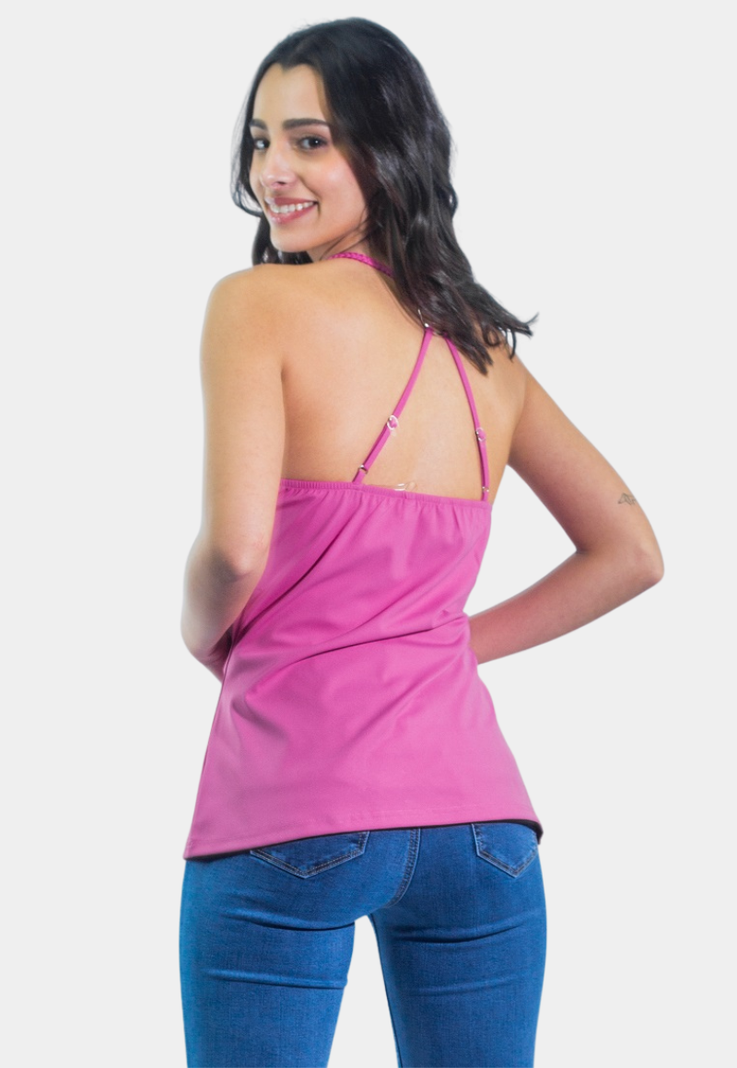 Top Poliamida Tirante Magenta Tentation -0