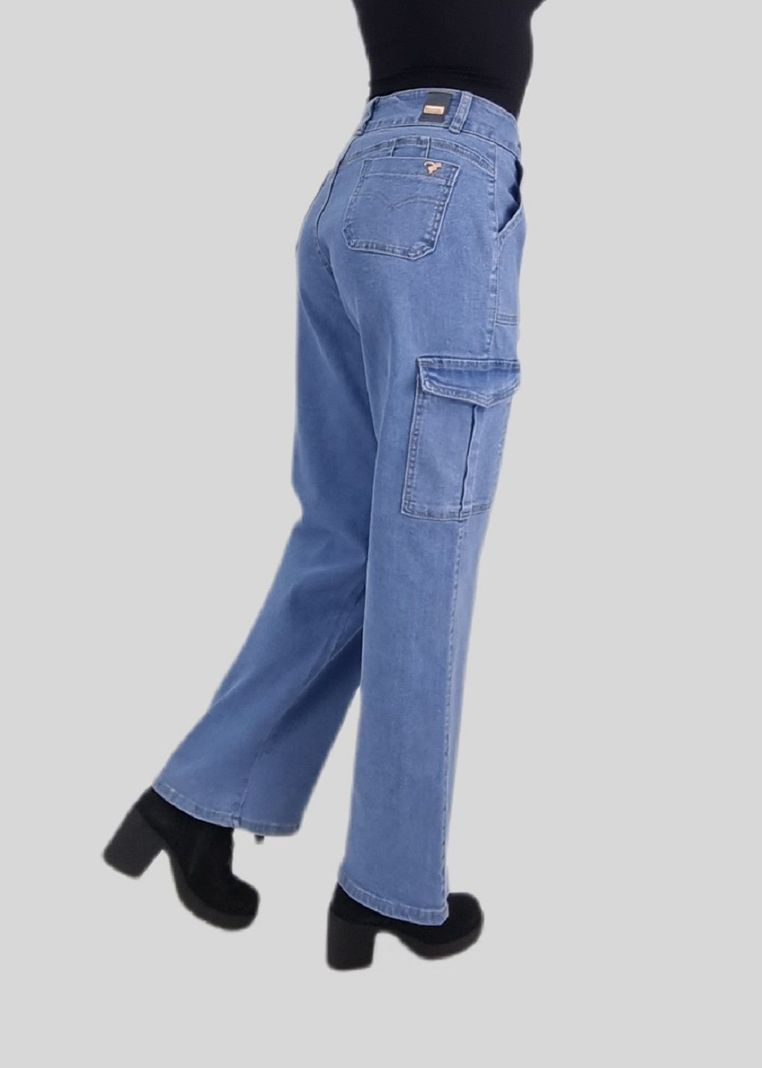 Jeans cargo t.alto medium blue-1