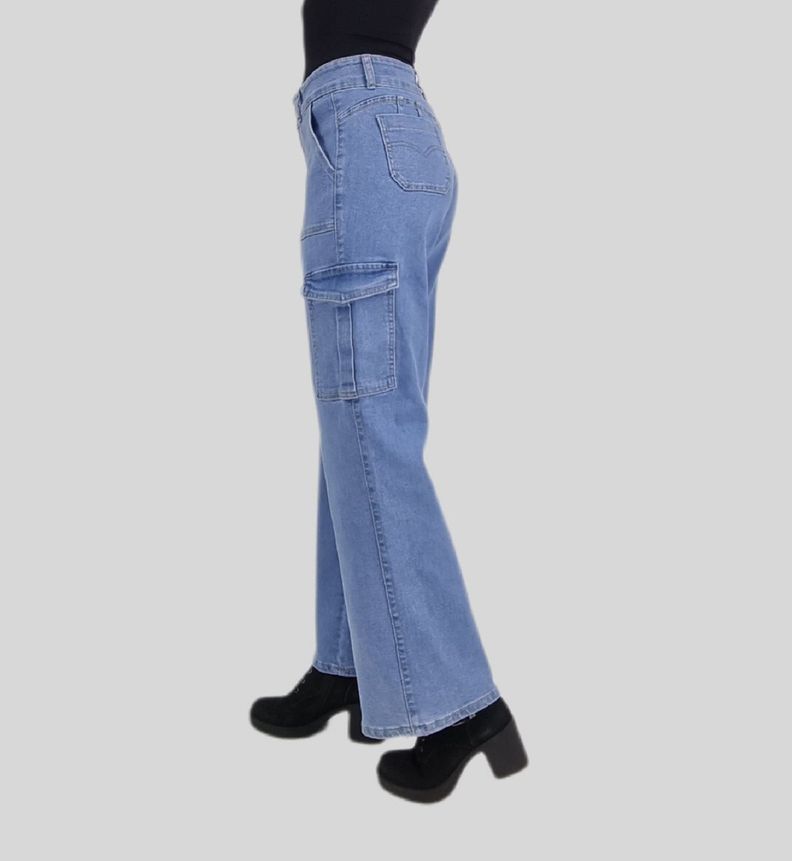 Jeans cargo t.alto medium blue-2