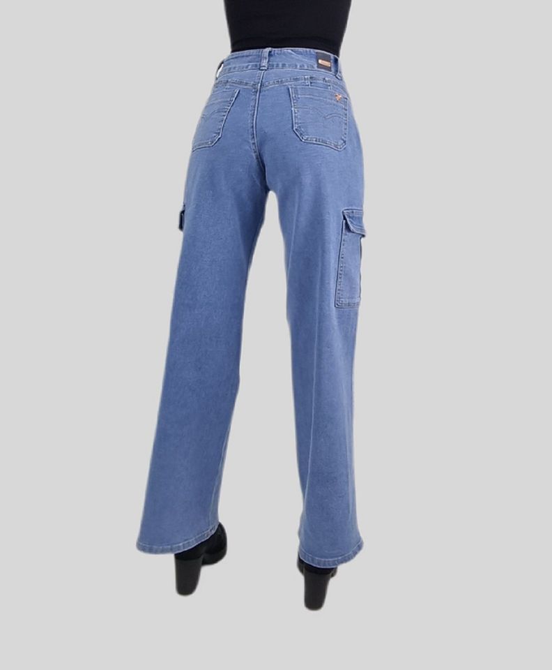 Jeans cargo t.alto medium blue-3