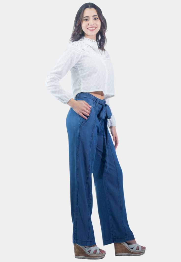 Pantalon Palazzo Tencel Cortes Tentation-1