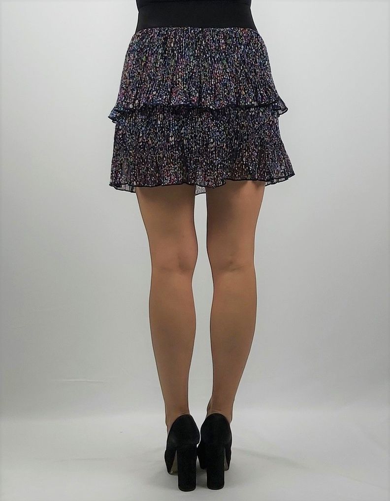 Falda mini chiffon lunares-2