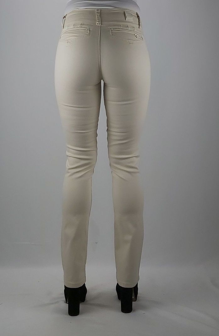 Pantalon gab. Tiro alto recto beige-1