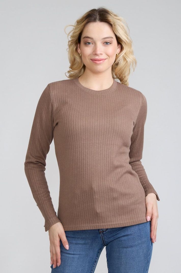 Polera Acanalada Gamuza Cafe Tentation-0