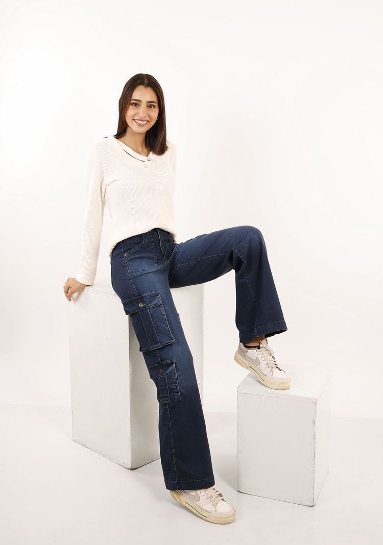 Jeans Cargo Bio Focalizado Azul Tentation-0
