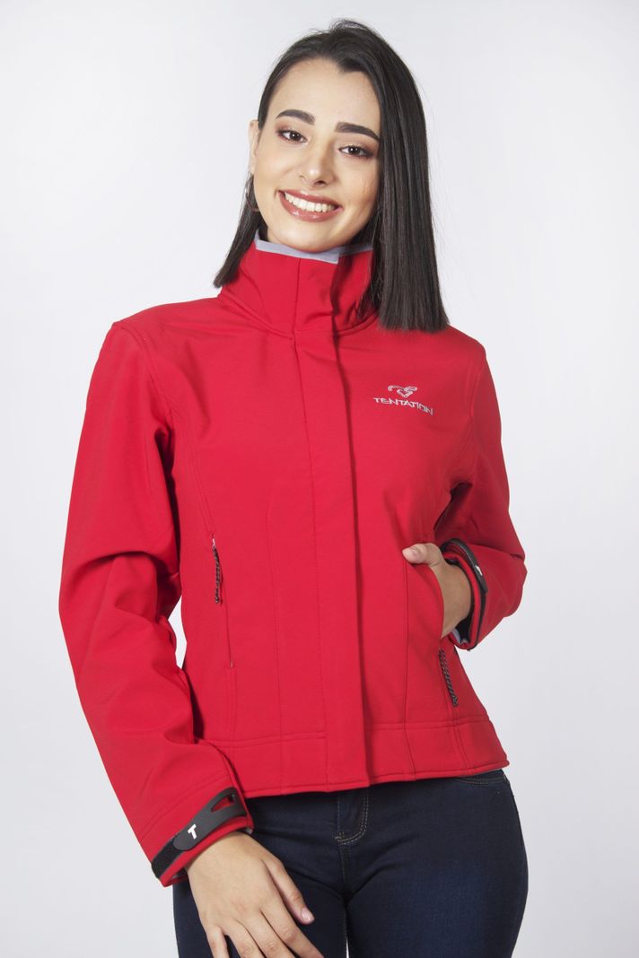 Softshel dama clasica rojo-0