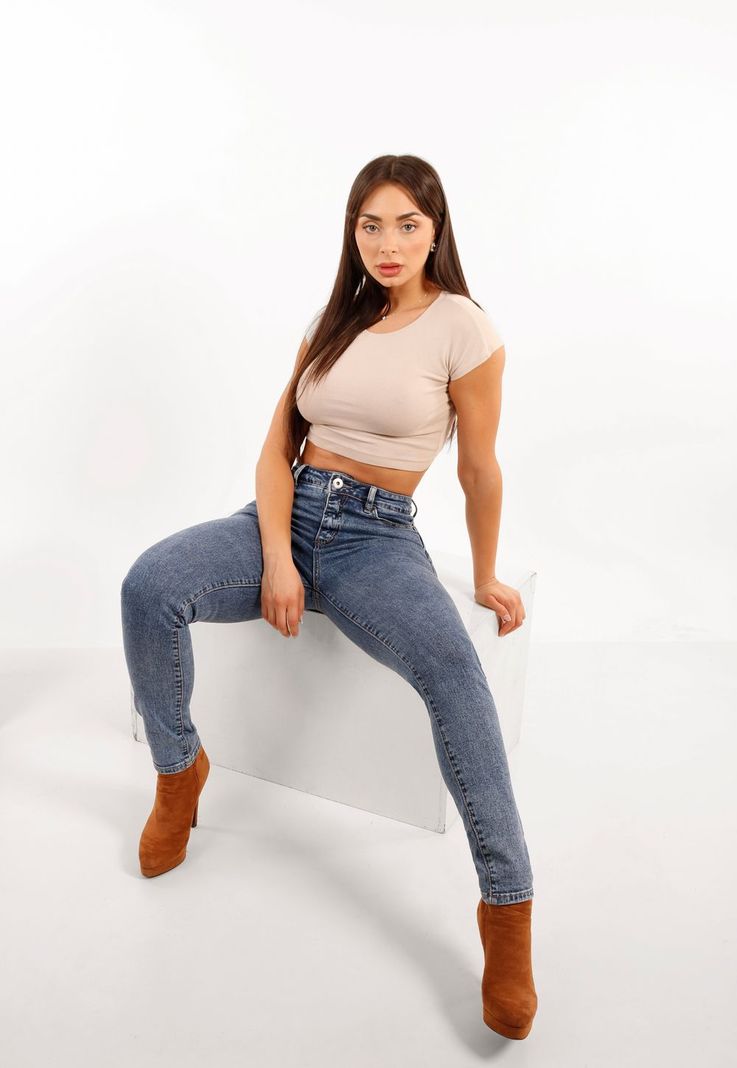 Jeans Pitillo Gravillado Azul Tentation-1