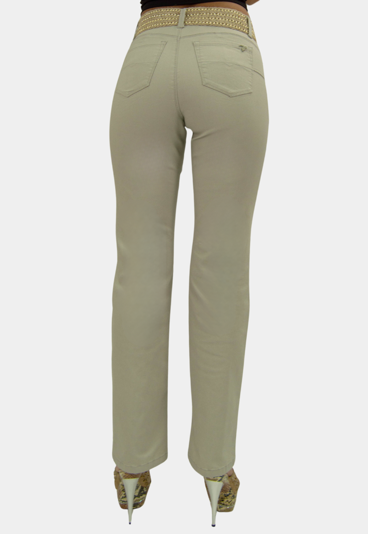Pantalon Recto Tiro Alto Push Up Beige Tentation -2