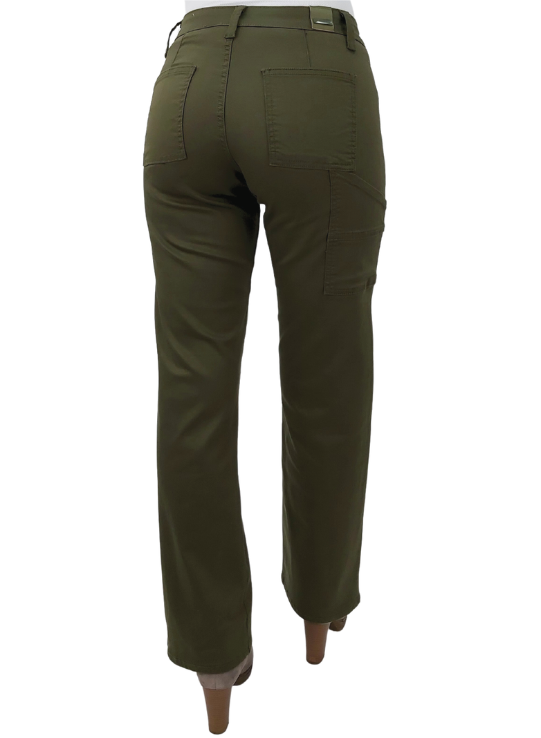 Pantalon Gabardina Cargo Verde-1