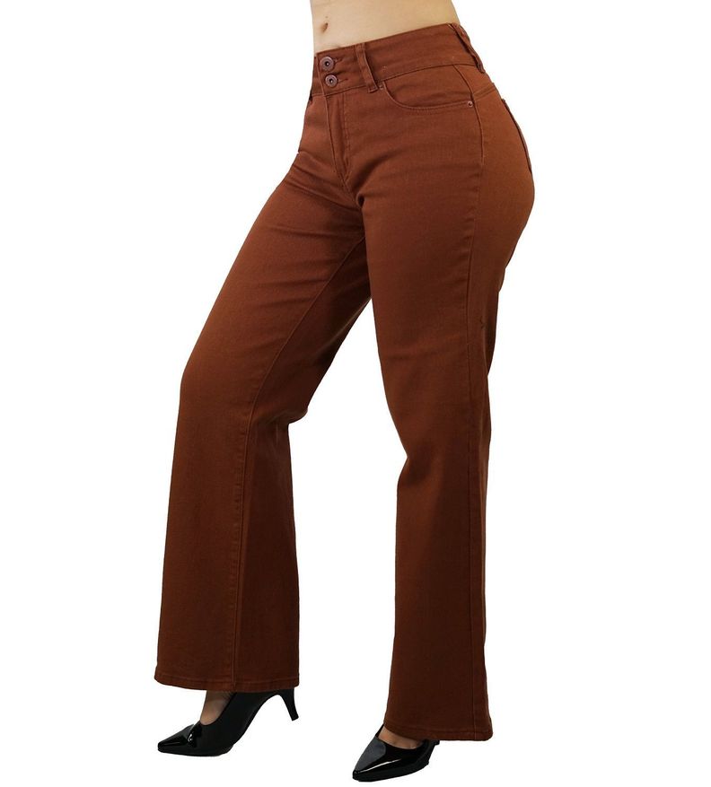 Jeans wide leg marron-1