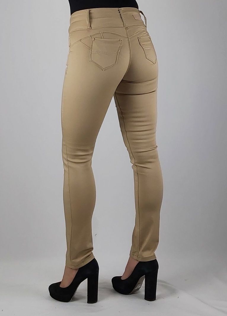 Pantalon gabardina t.a. pitillo beige-1