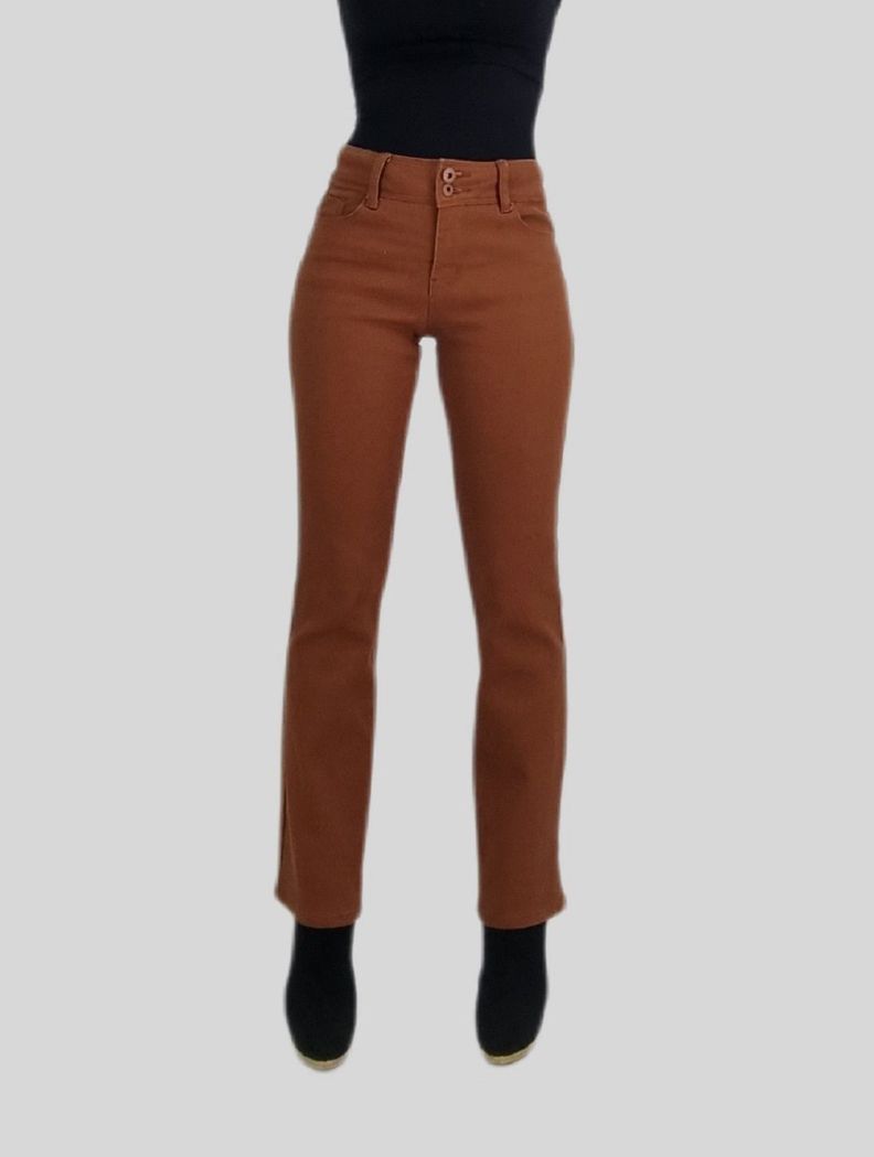 Jeans recto t.alto marron-0