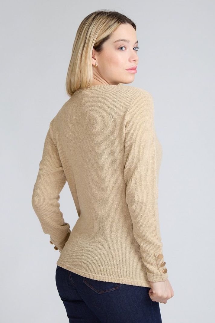 Polera Boton Hombro Beige Tentation-1