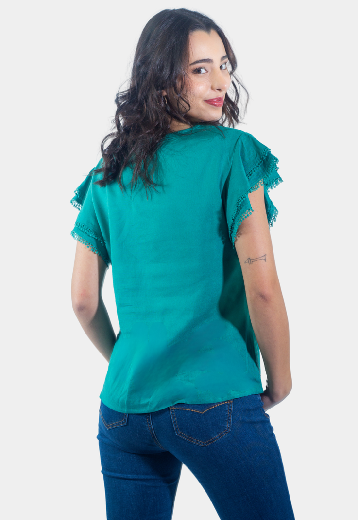 Bluson Broderie Manga Verde Tentation-1