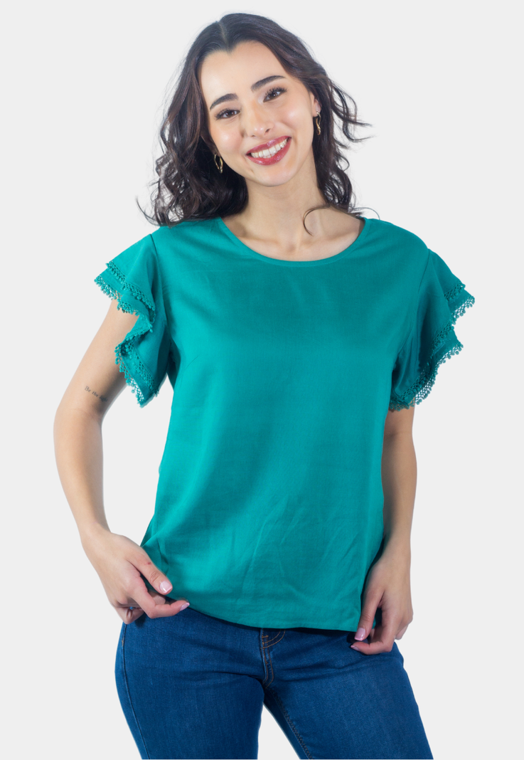 Bluson Broderie Manga Verde Tentation-2