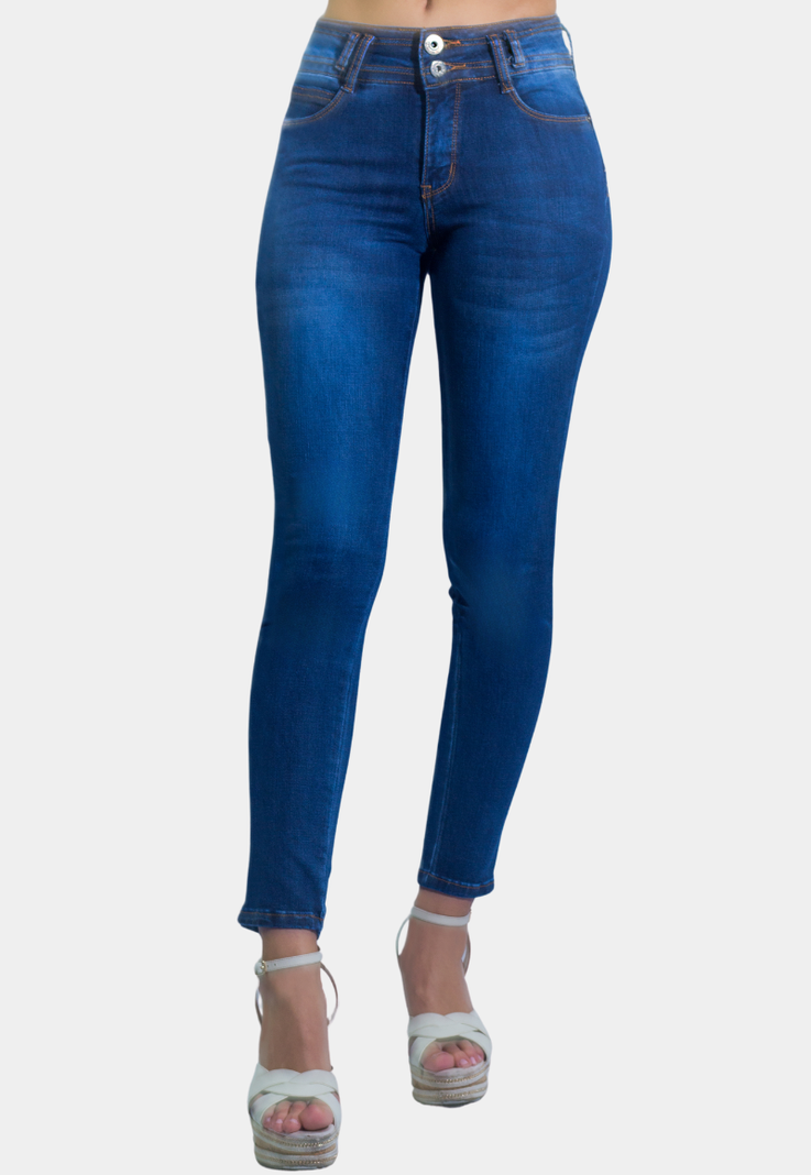 Jeans Pitillo Focalizado Azul  T.A. Push Up Tentation-0