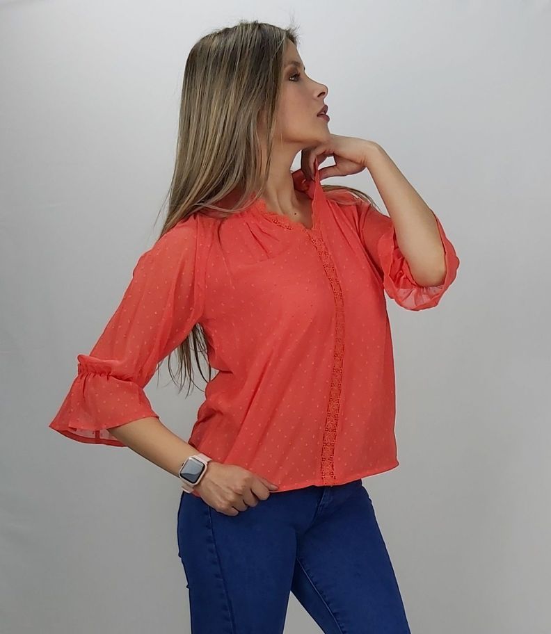 Bluson chiffon jacquard brodery-1